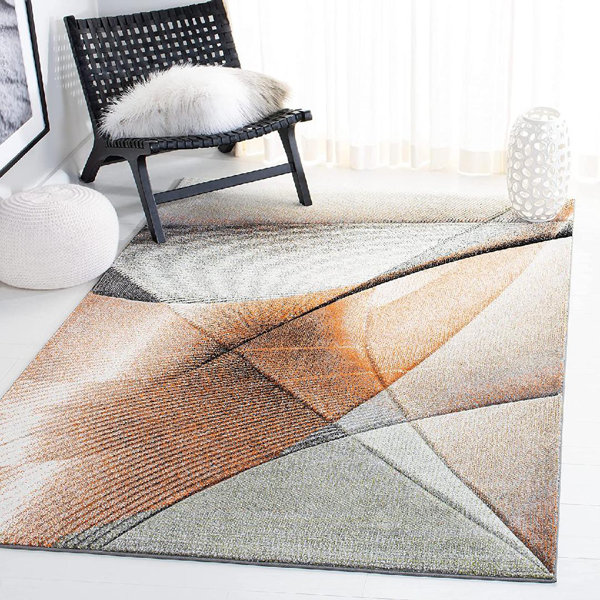 Wrought Studio Avyansh Handwoven Performance Gray/Orange Rug Wayfair